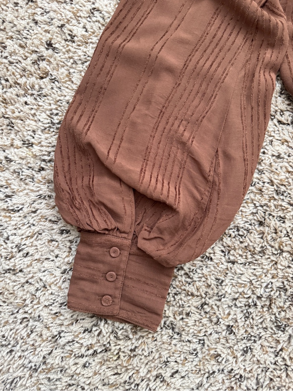 Brown Ribbed High-Neck Tunic Top - Picture 4 of 12